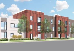 Digital drawing of an apartment building